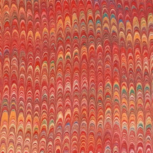 Hand Marbled Paper Combed Pattern in Red + Multi ~ Berretti Marbled Arts